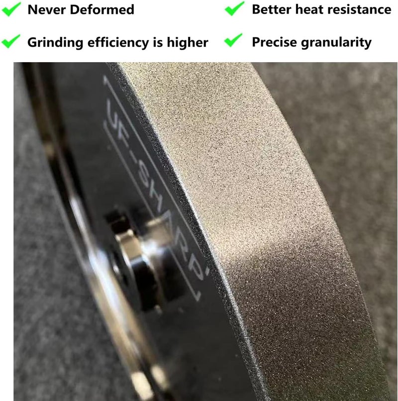UF-SHARP 8 inch CBN Grinding Wheel 180 Grit, 8" Dia x 1" Wide x 5/8" Bore （Aluminum Body） for Sharpening High Speed Steel Tools、Woodturning Tools (8"x1") - Image 4